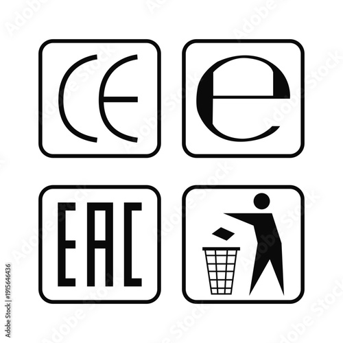 European conformity symbols for product compliance
