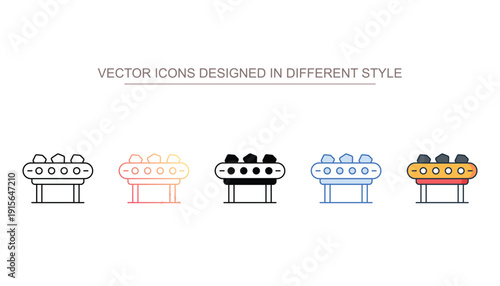 Belt Conveyor icon set in different style with white background illustration