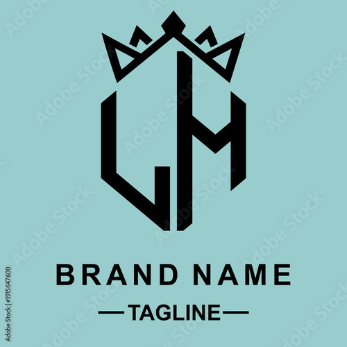 Elegant  LM  vector logo integrated with a minimalist crown. Perfect for premium fashion, law firms, and luxury brands seeking a sophisticated, regal identity.