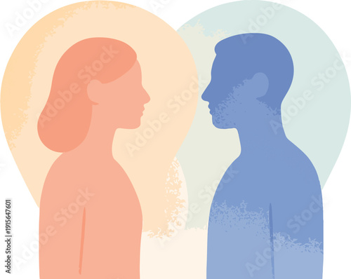 Emotional Space in Relationships Abstract Illustration for Mental Wellbeing