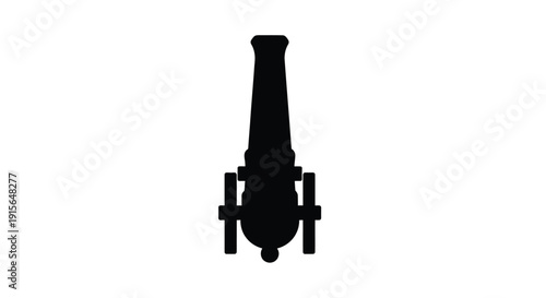 A stark black cannon against white a dramatic silhouette