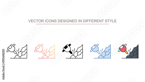 Jackhammer vector icon stock isolated on white sheet