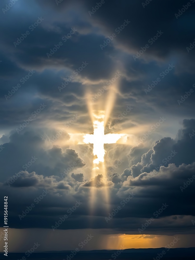 Fototapeta premium Good friday divine light a symbolic representation of hope and redemption