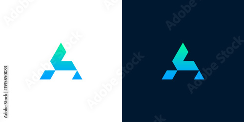 Abstract Letter A logo design for technology and innovation businesses