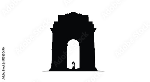 India gate monument in new delhi a striking black silhouette