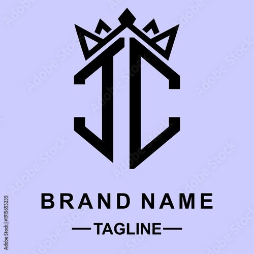 Elegant  JC  vector logo integrated with a minimalist crown. Perfect for premium fashion, law firms, and luxury brands seeking a sophisticated, regal identity.