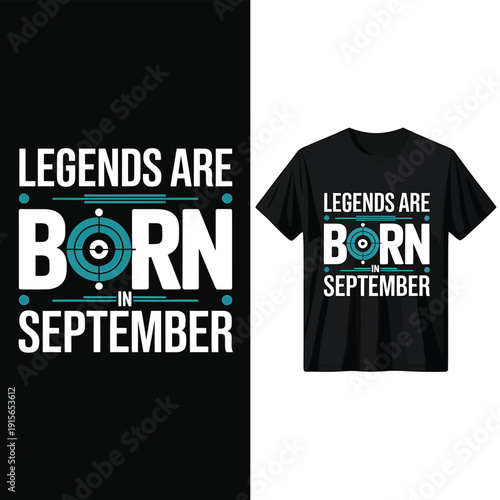 September birthday t shirt design featuring a target and bold text