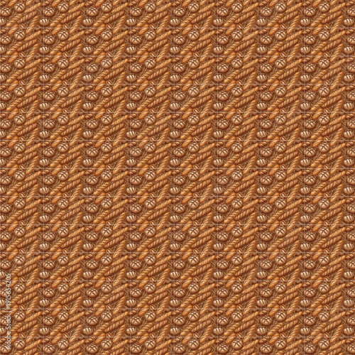 Seamless brown coffee bean and pod pattern background texture