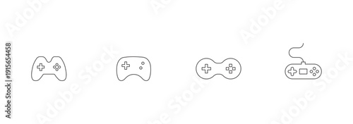 Gaming Controller Icon Vector Set. Game console Vector Icon in line style design. Symbol of Gamepad. Vector illustration.