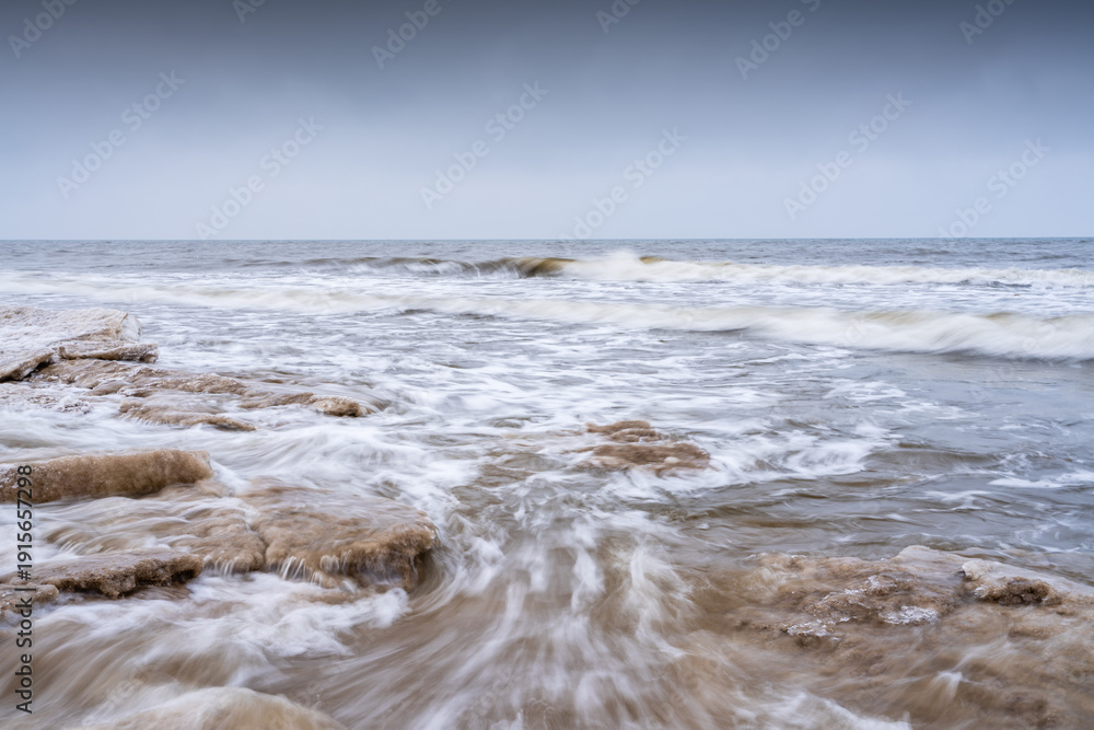 Fototapeta premium Winter seascape of the Baltic Sea in Mielno.