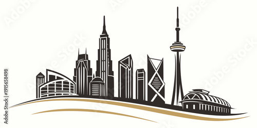 Modern urban city skyline illustration, vector
