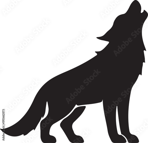 Howling Wolf Silhouette Vector Collection