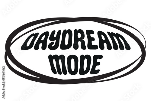 Text with emblem, Y2K-style dream mode for modern teen design in vector format. Vector illustration