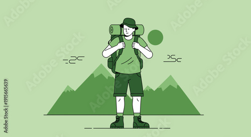 Adventurous Hiker Embracing Nature and the Joyful Pursuit of Outdoor Exploration