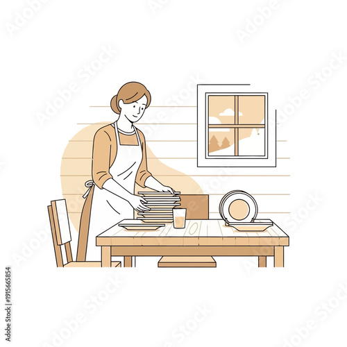 A Person Tiding Up Kitchenware After Mealtime Activities