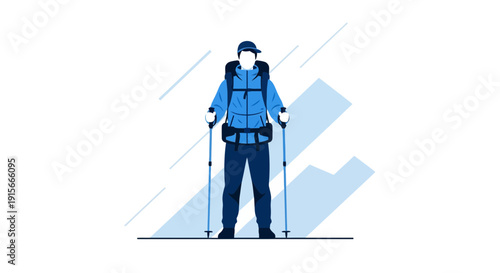 Adventurous Hiker With Backpack Ready For Expedition Journey