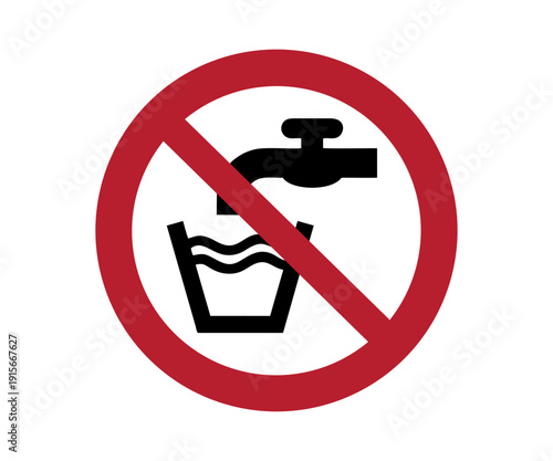 ISO 7010 P005 – Not drinking water sign. Prohibition sign pictogram vector design and illustration.
