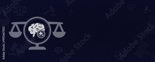 Artificial Intelligence in Neurological Medical Law and Ethics with Sparkles and Copy Space AI Vector