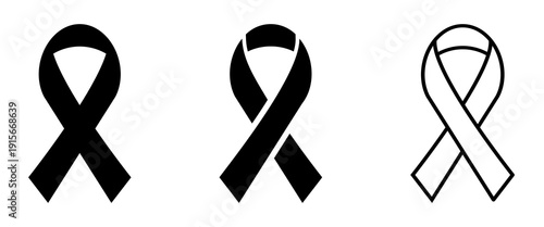Awareness ribbon icon set