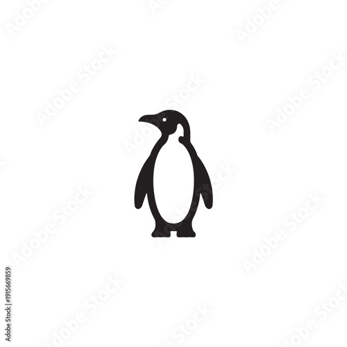 Simple Antarctic penguin stencil art for winter themes.