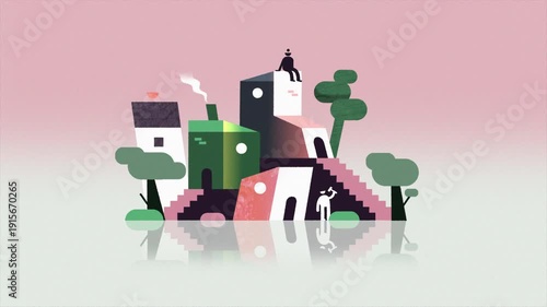 Motion Graphics Towns Animations