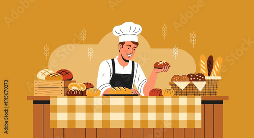 Artisan Baker Proudly Showcases Freshly Baked Bread Creations