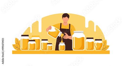 Artisan Honey Production Process Captures Sweet Liquid Gold