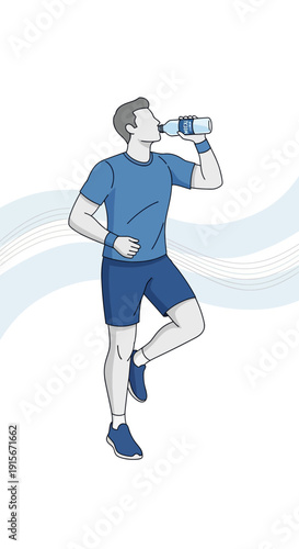 Athlete Hydrating After Intense Workout Session