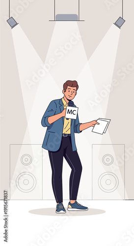 Charismatic Master Of Ceremonies Engaging Audience Live Performance