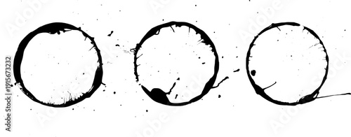 Grunge Circle Design Element Vector Set