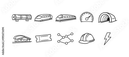 Finance and banking linear icon set. Money, investment, economy icons in line style.