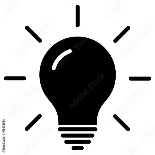 Light bulb icon with rays