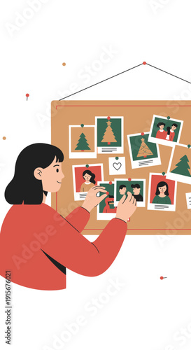 Cherishing Memories On A Cork Board With Festive Photo Displays