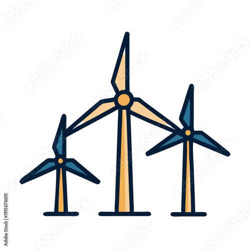 Modern wind turbines generating renewable energy in a clean and sustainable manner