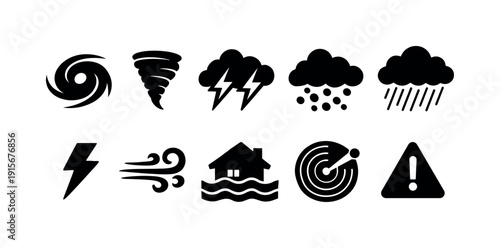 Wildlife, animal silhouette icon set. Forest, marine, jungle species silhouette collection