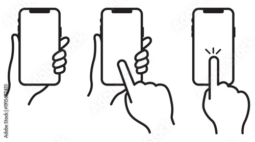 Hand holding smartphone with broken screen repair vector illustration flat design