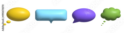 3D speech bubbles icon set
