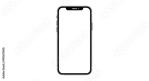 A stark white mockup of a modern smartphone with a black bezel presented on a clean background