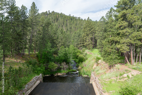 The outlet from Stockade lake into French Creek in Custer State Park, South Dakota, United States