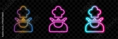 Neon Cake Set Illustration