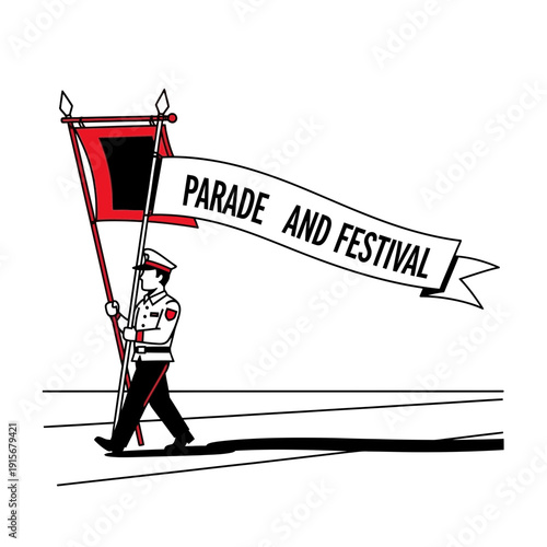 Commemorative Parade and Festival Celebration Vector Graphic Art