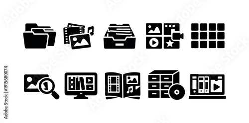 Business, finance flat icon set. Collection of money, economy, banking flat icons