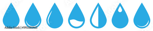 Water drop icons set