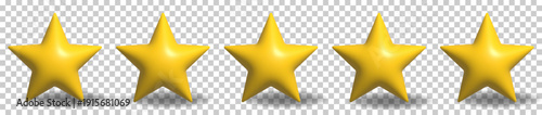 3d five yellow stars