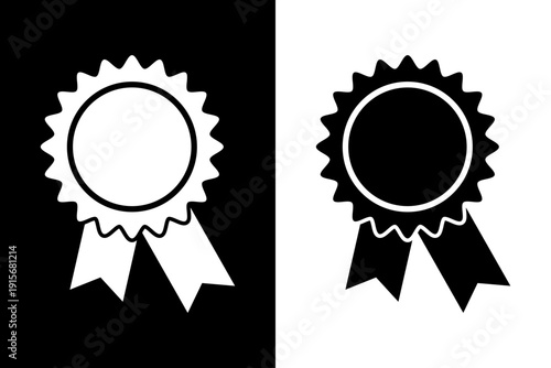 Badge with vector ribbons icon