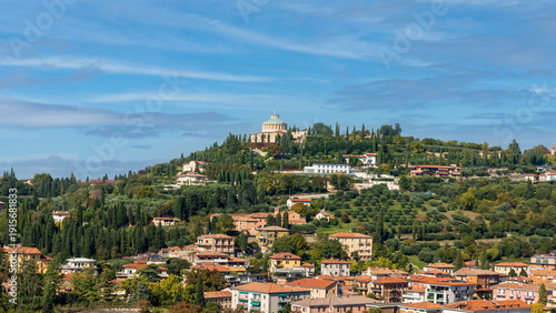 Hilltop Basilica di San Zeno and Verona residential area