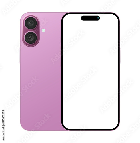 Realistic Smartphone Device Front and Back Mockup Template