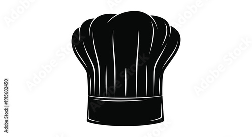 A striking black and white illustration depicts a classic chef s toque symbolizing culinary expertise and professional cooking high quality detailed