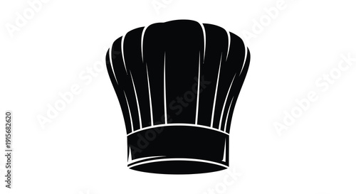 A stark black and white graphic depicts a classic chef s toque symbolizing culinary expertise and professional cooking high quality detailed