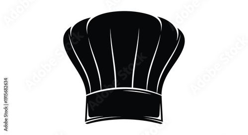 A stark black and white silhouette depicts a classic chef s toque symbolizing culinary arts and professional cooking
